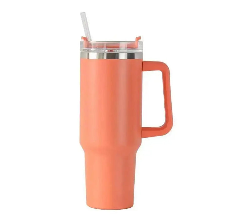 40oz Insulated Tumbler with Handle &amp; Straw, 1200ML Travel Coffee Cup-5