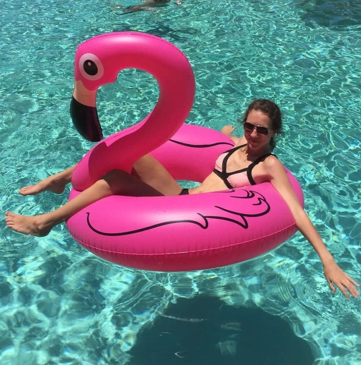 Inflatable Flamingo Pool Float Ring – PVC Pool Party Float for Adults &amp; Kids 6+