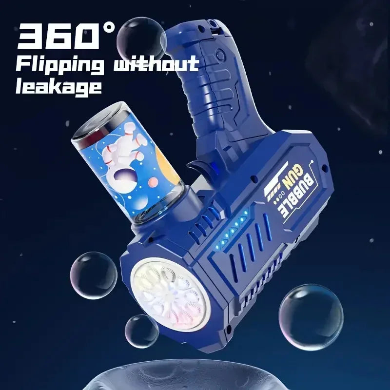 Rocket Bubble Gun – 10-Hole Automatic Bubble Blower for Kids