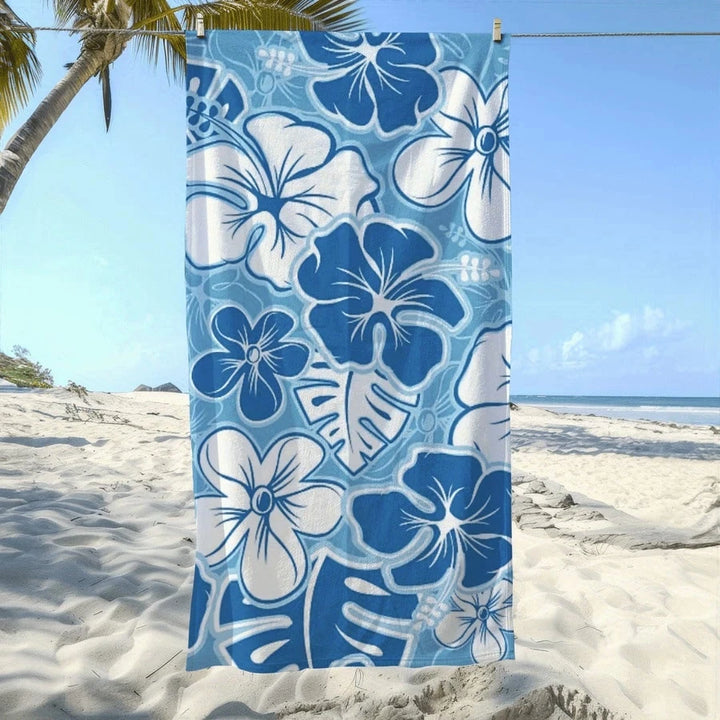 Blue Hibiscus Tropical Beach Towel – Multiple Sizes