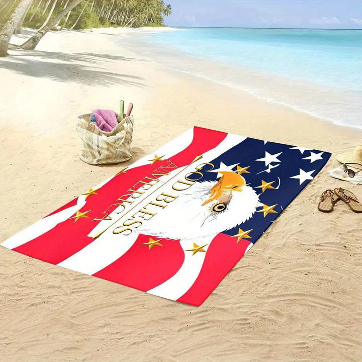 American Bald Eagle Beach Towel – Quick-Dry Microfiber | Beach, Pool &amp; Travel
