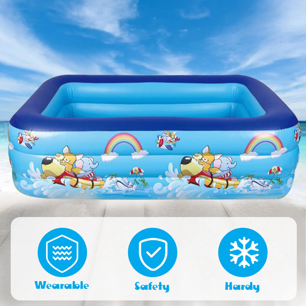 Inflatable Swimming Pool for Kids (Blue)-1