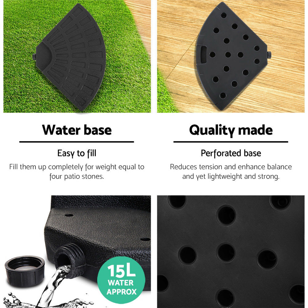 NNEDSZ 3M Umbrella with 48x48cm Base Outdoor Umbrellas Cantilever Sun Beach Garden Patio Charcoal-4