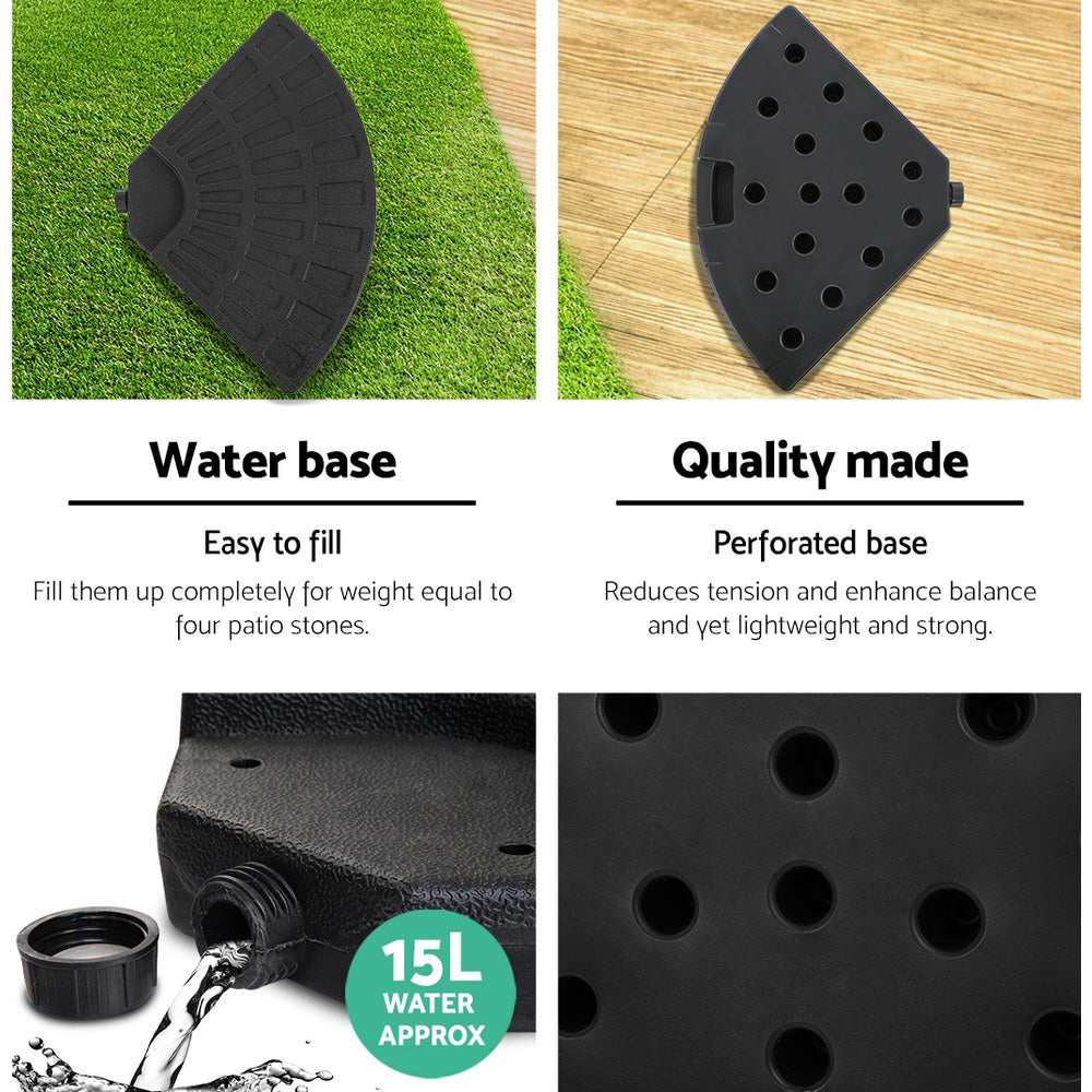NNEDSZ 3M Umbrella with 48x48cm Base Outdoor Umbrellas Cantilever Sun Beach Garden Patio Grey-4