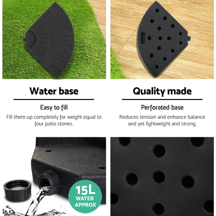 NNEDSZ 3M Umbrella with 48x48cm Base Outdoor Umbrellas Cantilever Sun Beach Garden Patio Grey-4