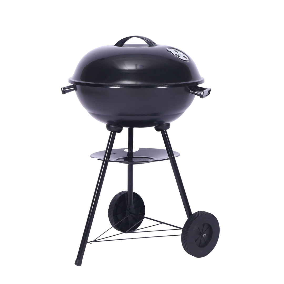 Outdoor Folding Apple-Shaped Stainless Steel Charcoal Barbecue Grill - 41cm Grill Net-0