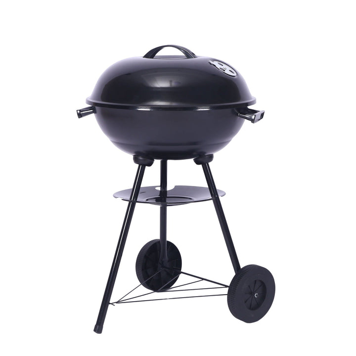Outdoor Folding Apple-Shaped Stainless Steel Charcoal Barbecue Grill - 41cm Grill Net-0