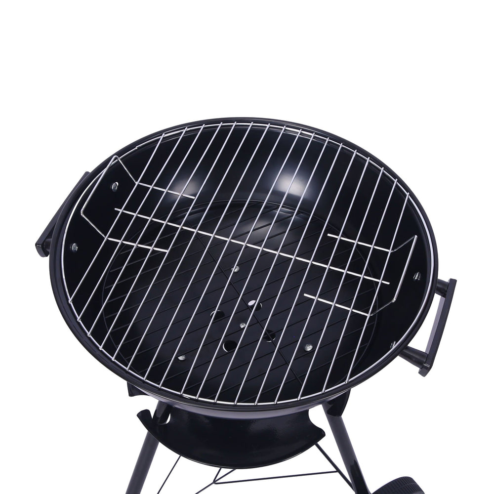 Outdoor Folding Apple-Shaped Stainless Steel Charcoal Barbecue Grill - 41cm Grill Net-1