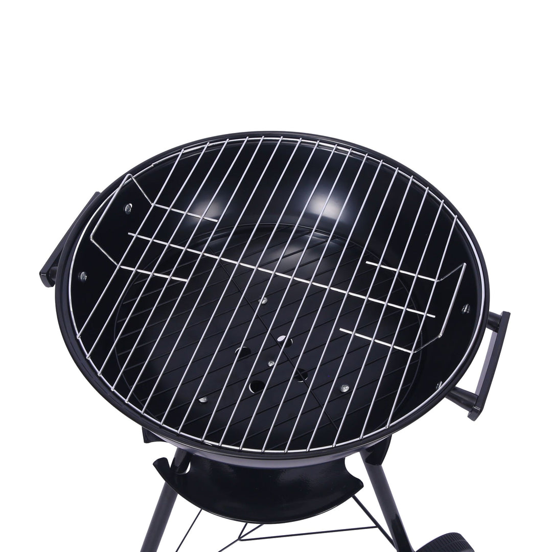 Outdoor Folding Apple-Shaped Stainless Steel Charcoal Barbecue Grill - 41cm Grill Net-1