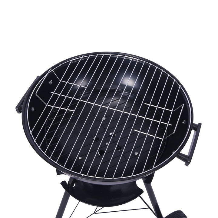 Outdoor Folding Apple-Shaped Stainless Steel Charcoal Barbecue Grill - 41cm Grill Net-1