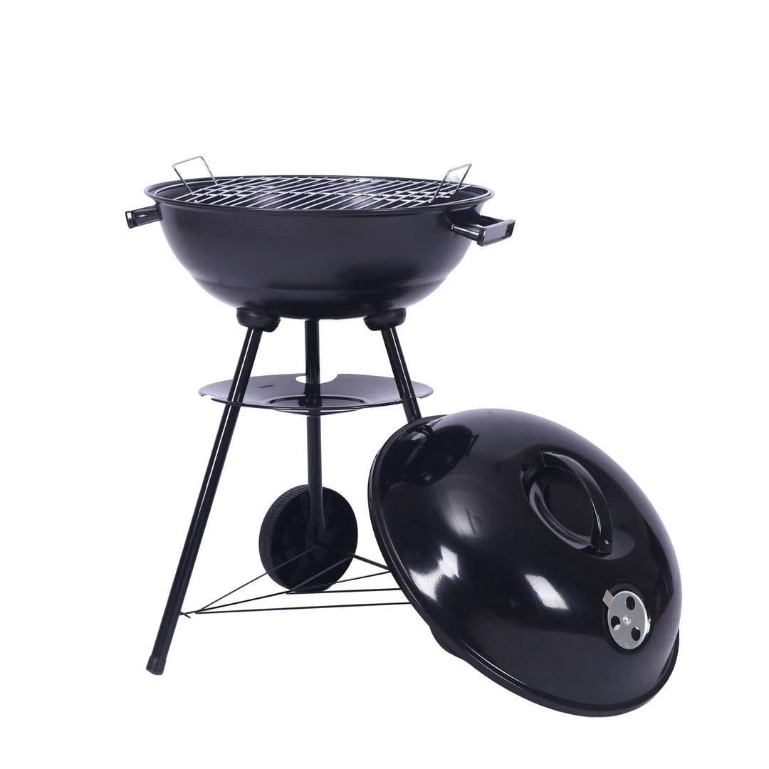 Outdoor Folding Apple-Shaped Stainless Steel Charcoal Barbecue Grill - 41cm Grill Net-4