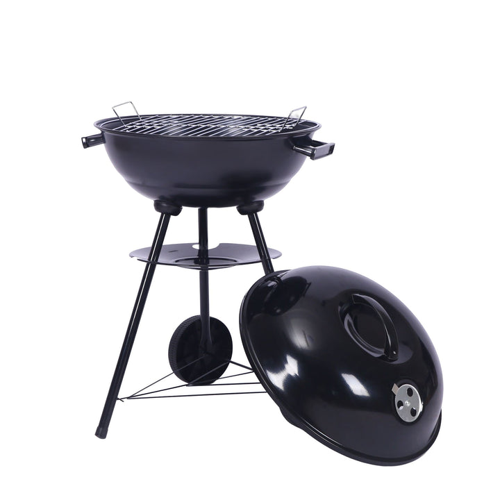 Outdoor Folding Apple-Shaped Stainless Steel Charcoal Barbecue Grill - 41cm Grill Net-4