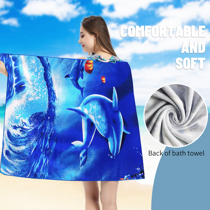 Red Coral &amp; Whale Beach Towels for Yoga &amp; Swimming