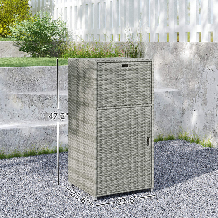 Outdoor Towel Rack for Pool w/ Drawer &amp; Cabinet, Gray