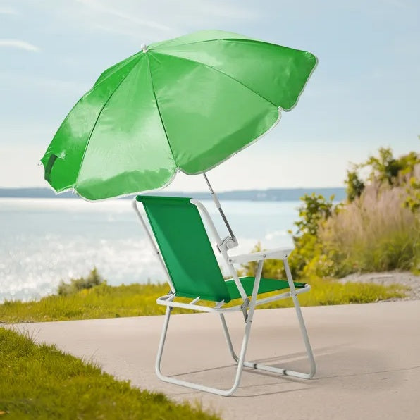 Folding Beach Chair with Umbrella | Lightweight Portable Camping Chair | 265 lb Capacity