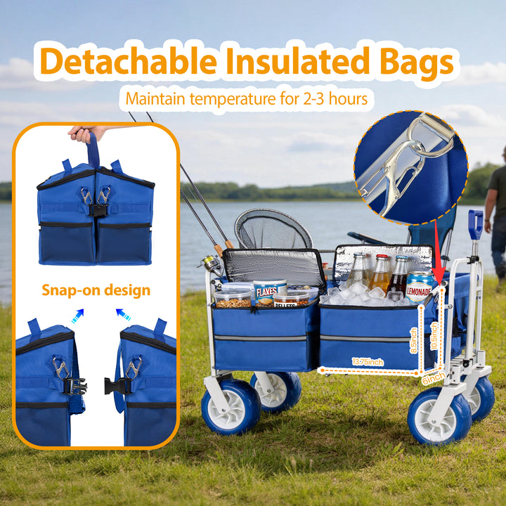 Heavy-Duty Collapsible Beach Wagon Cart – 500 lb, 150L