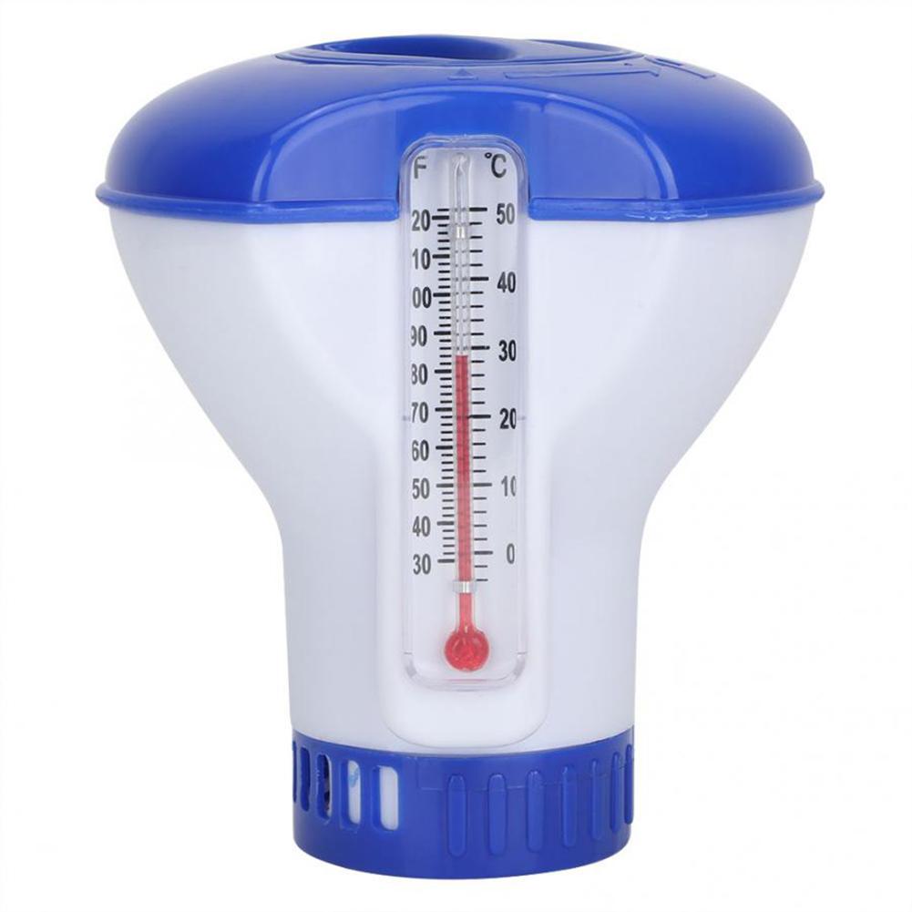 Floating Pool Chemical Dispenser with Thermometer