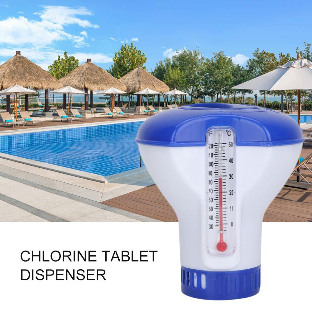 Floating Pool Chemical Dispenser with Thermometer