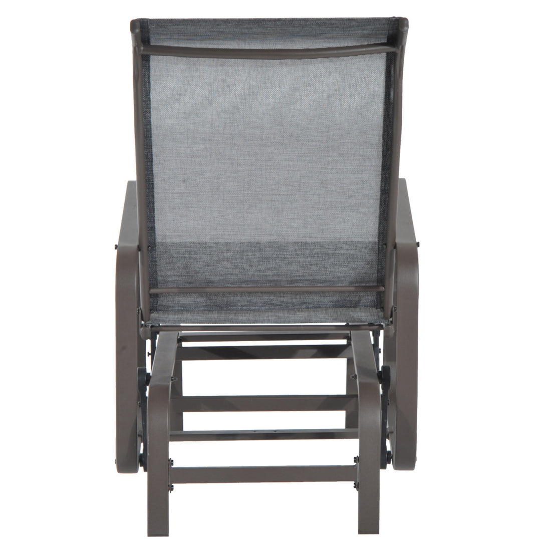 Outdoor Patio Glider Rocker, Metal High-Back Chair for Outdoor Use - Gray