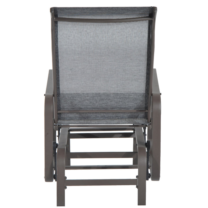 Outdoor Patio Glider Rocker, Metal High-Back Chair for Outdoor Use - Gray