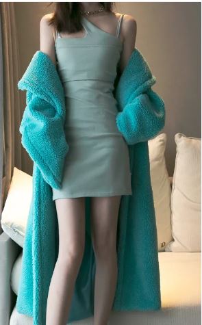 Long Cashmere Lamb Winter Coat