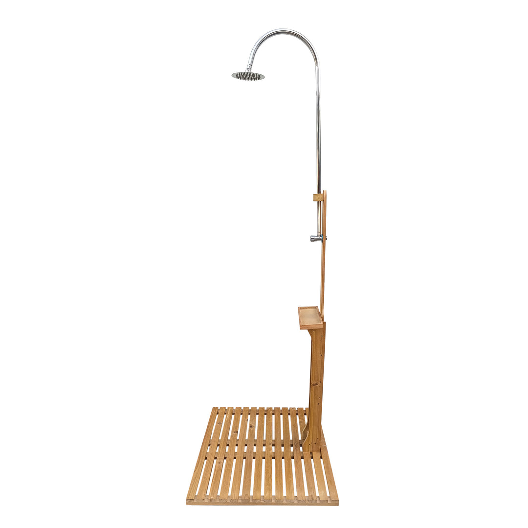 Outdoor Wood Pool Shower with Chassis Board | Poolside &amp; Garden