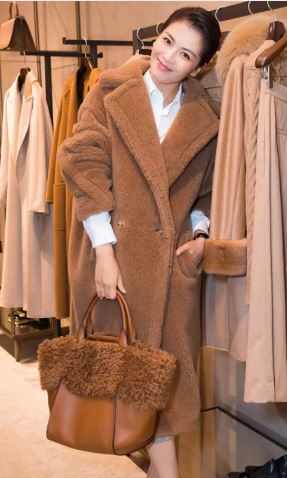 Long Cashmere Lamb Winter Coat