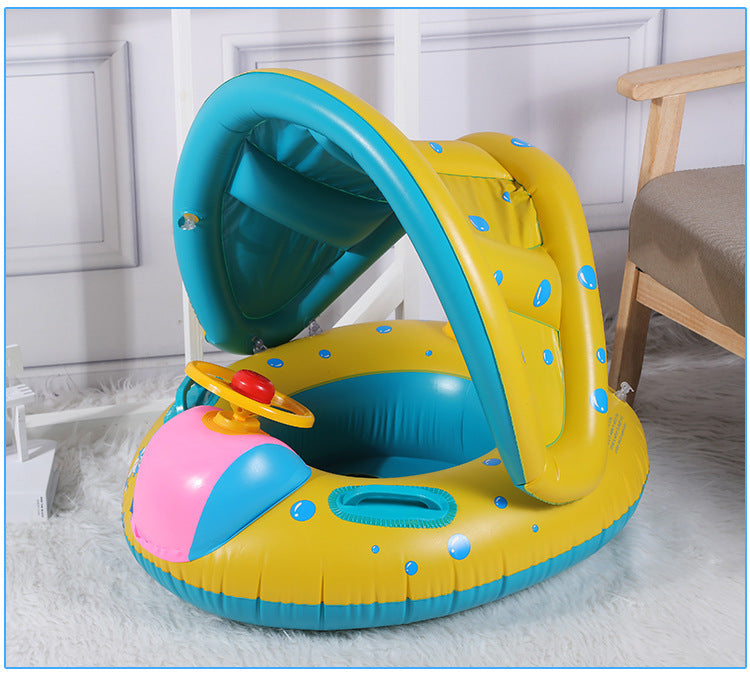 Large Car Horn Boat with Canopy for Kids Water Play