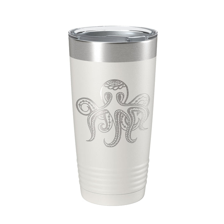 Octopus Tumbler Zentangle Insulated Laser Engraved Cold - Hot Cup 20 oz