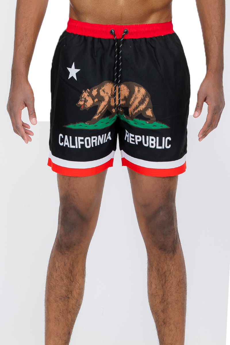 Cali Rep Print Swim Shorts