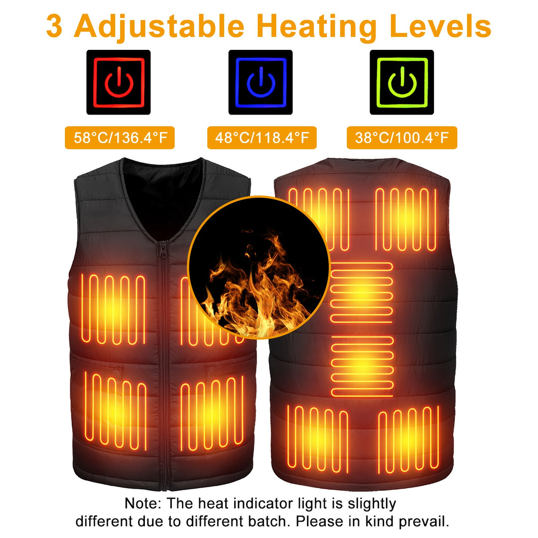 USB Heated Vest with 10 Heating Pads – Men &amp; Women