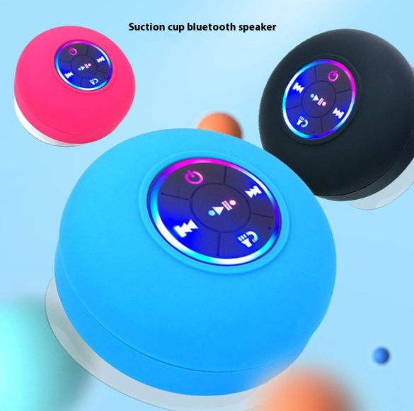 BTS07 Waterproof Bluetooth Speaker with Large Suction Cup and LED Light