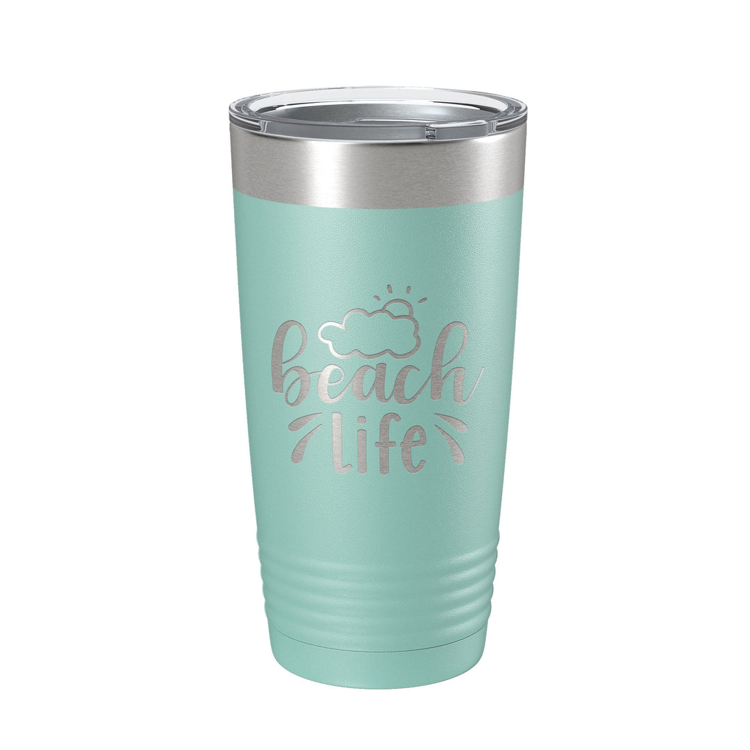 Beach Life Tumbler Sunshine Travel Mug Insulated Laser Engraved Coffee Cup 20 oz