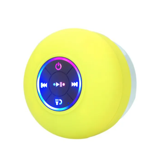 BTS07 Waterproof Bluetooth Speaker with Large Suction Cup and LED Light