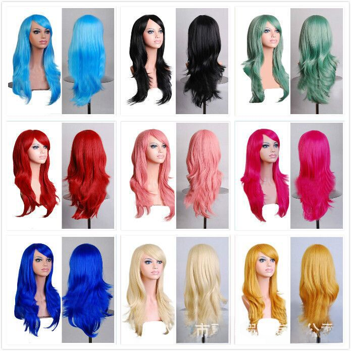 Colorful Long Wavy Wig for Halloween Cosplay Events