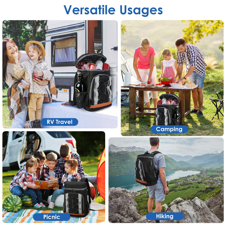 Grey-Black Backpack Leakproof Insulated Cooler