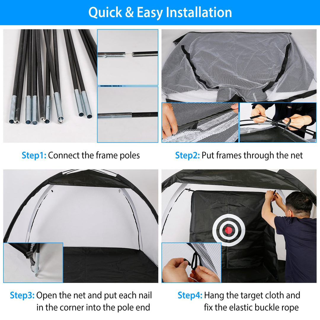 Golf Practice Hitting Net with Target Cloth &amp; Carry Bag | Indoor &amp; Outdoor