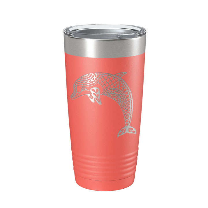 Dolphin Tumbler Zentangle Travel Mug Insulated Laser Engraved Coffee Cup 20 oz-20