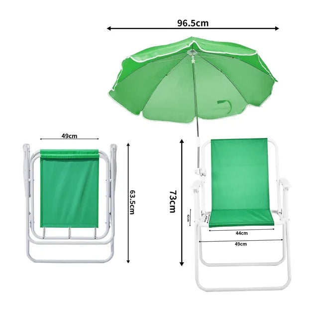 Folding Beach Chair with Umbrella | Lightweight Portable Camping Chair | 265 lb Capacity