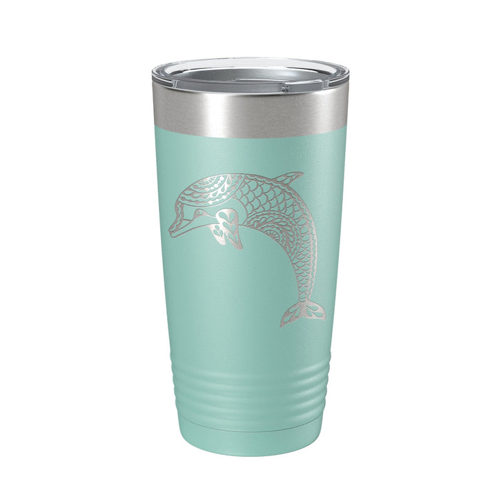 Dolphin Tumbler Zentangle Travel Mug Insulated Laser Engraved Coffee Cup 20 oz-12
