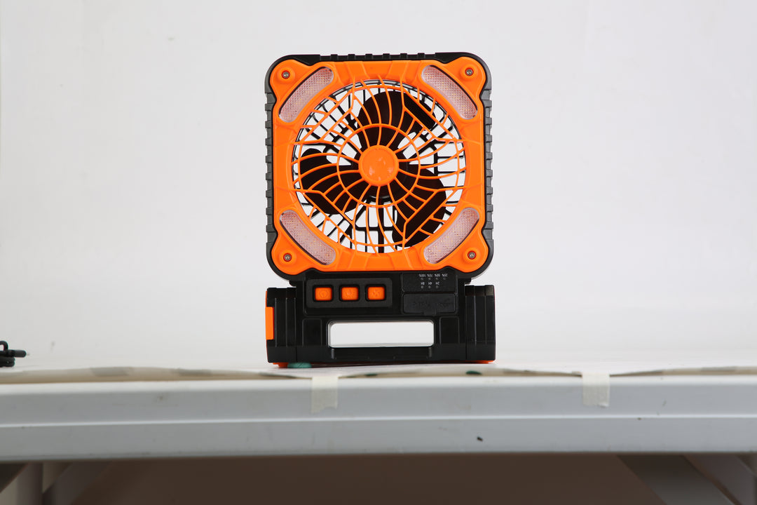 Solar Beach &amp; Pool Fan with LED Lantern | 5200mAh Rechargeable, 4 Speeds &amp; Power Bank