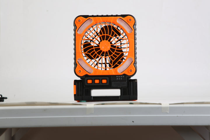 Solar Beach &amp; Pool Fan with LED Lantern | 5200mAh Rechargeable, 4 Speeds &amp; Power Bank