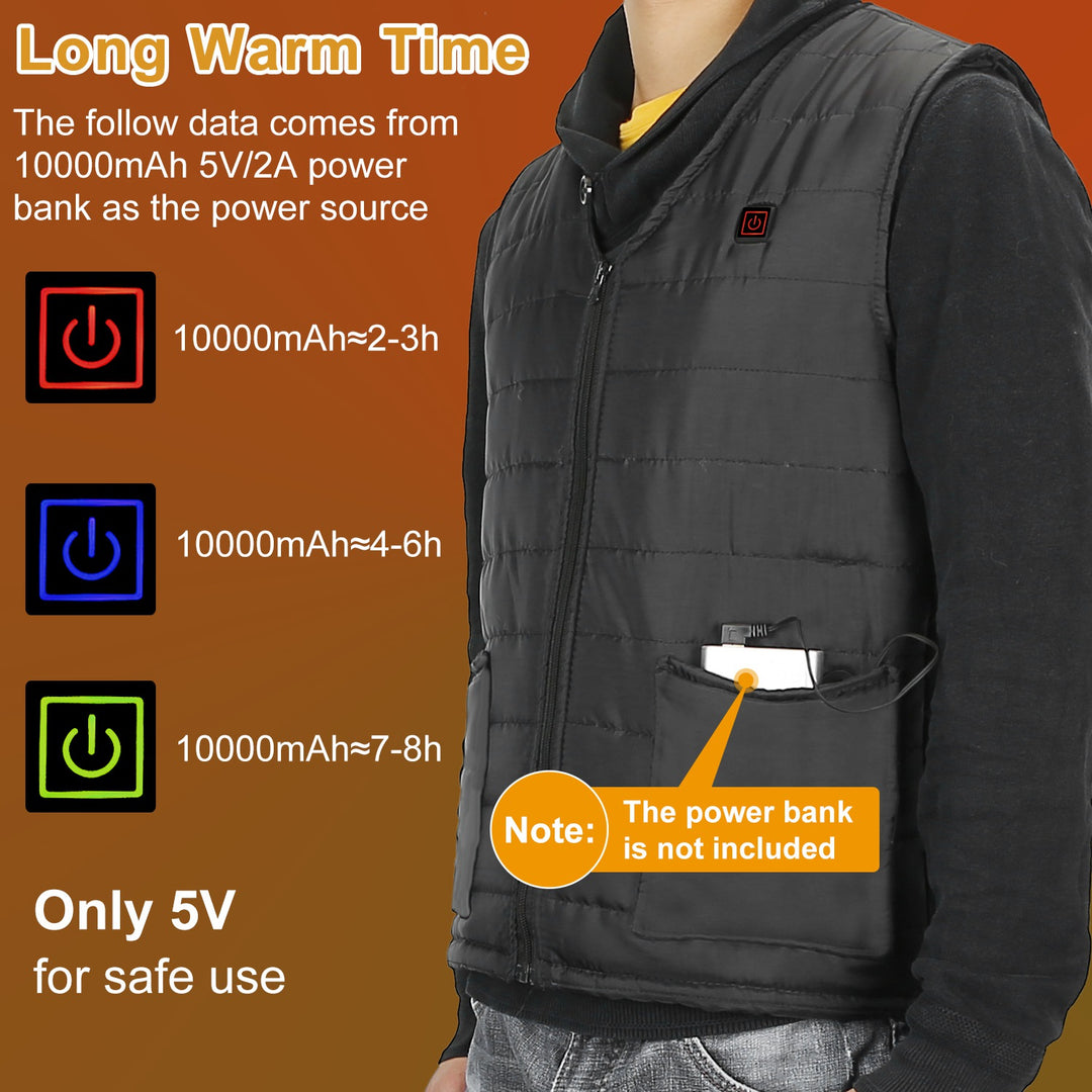 USB Heated Vest with 10 Heating Pads – Men &amp; Women