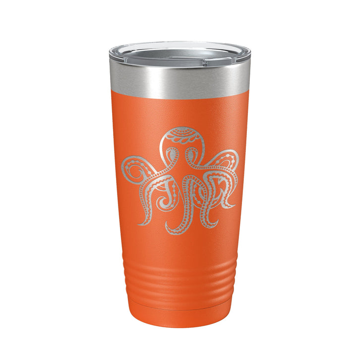 Octopus Tumbler Zentangle Insulated Laser Engraved Cold - Hot Cup 20 oz