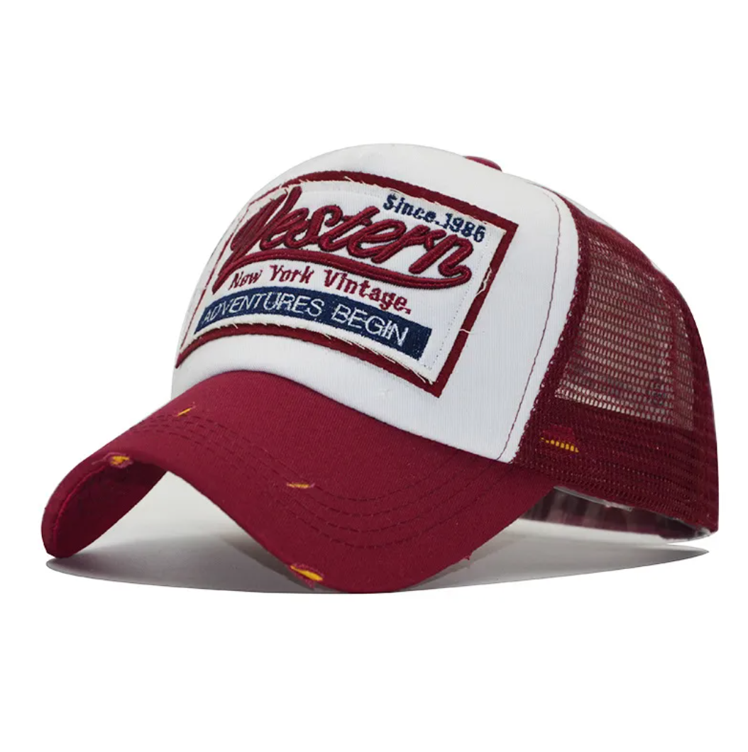 Embroidered Mesh Summer Cap
