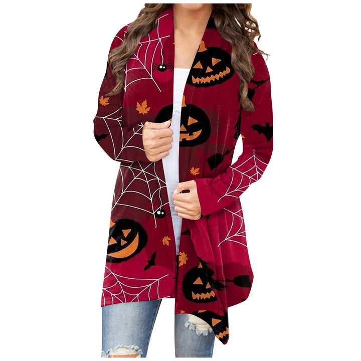 Halloween Sweaters for Women 2024 Casual Long Sleeve Open Front Cardigan Fall Fashion Lightweight Oversized Jacket Coats Plus Size Comfy Winter Outerwear Halloween Costumes (Da Hot Pink Medium)