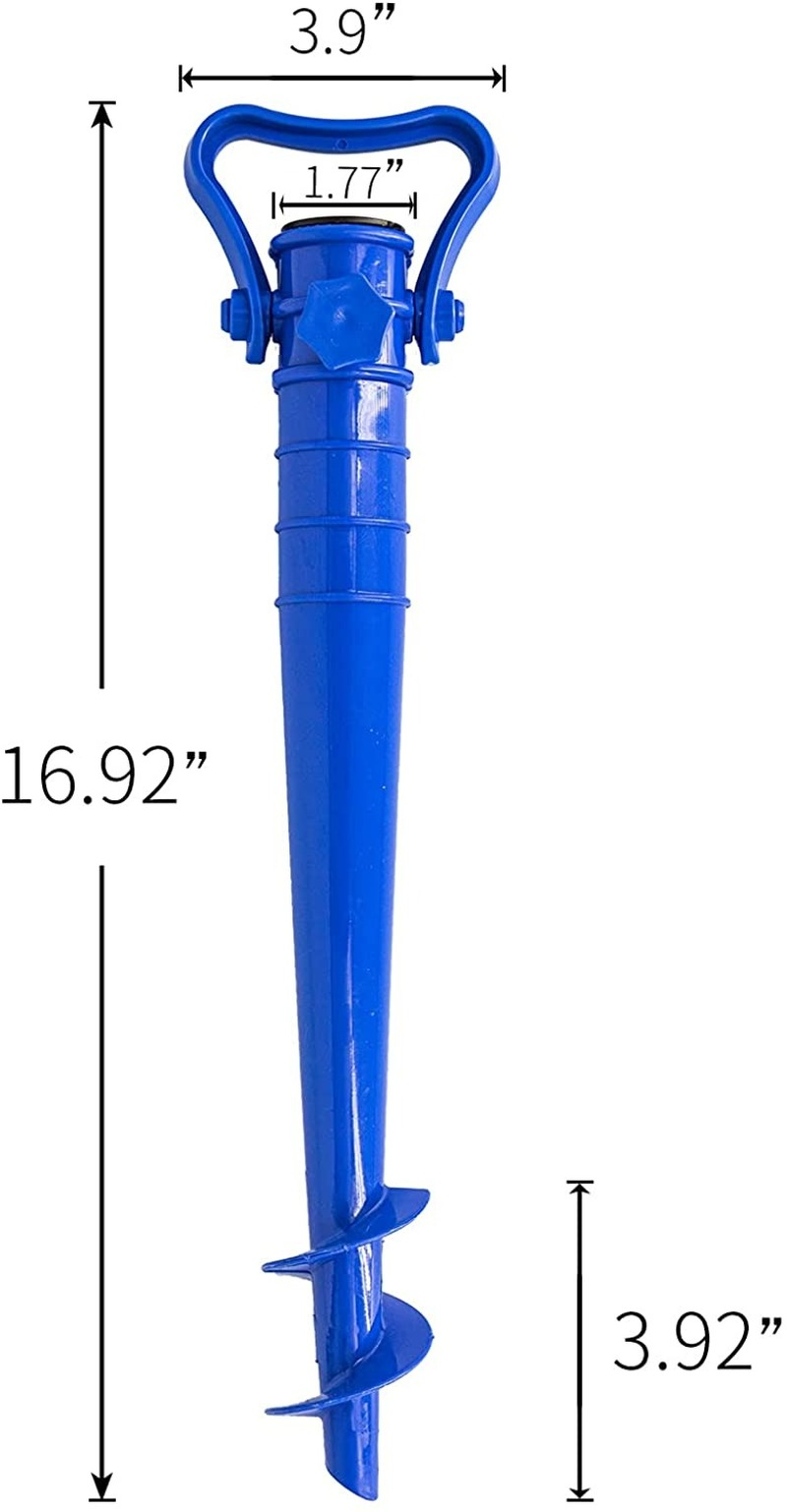 Adjustable Beach Umbrella Base with Ground Plug Anchor