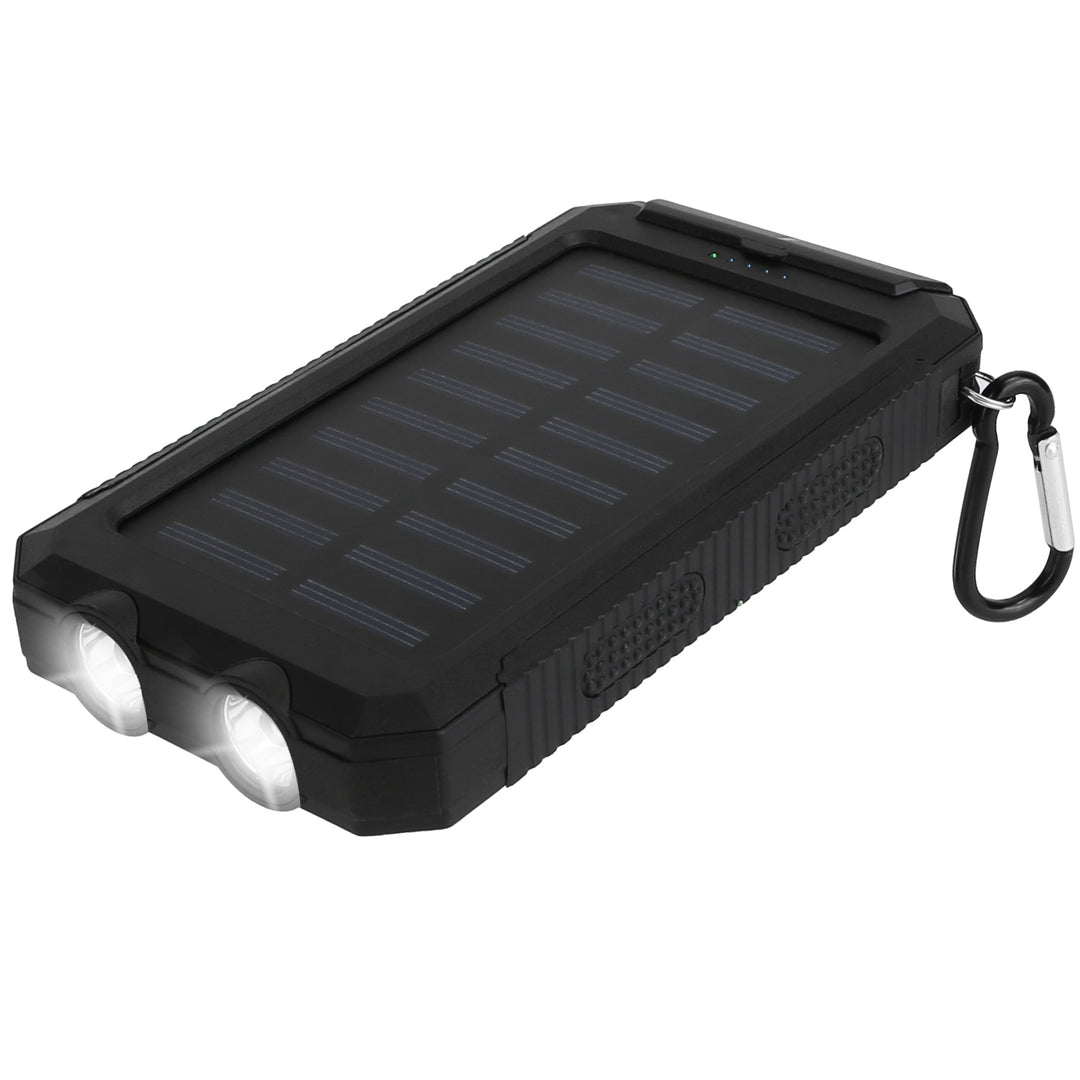 10,000mAh Solar Power Bank | Dual USB, SOS LED Flashlight &amp; Compass | Camping &amp; Hiking