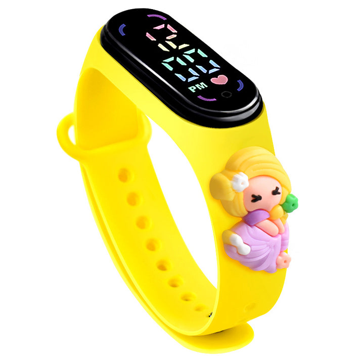 Cartoon Anime Princess LED Doll Sports Watch for Kids