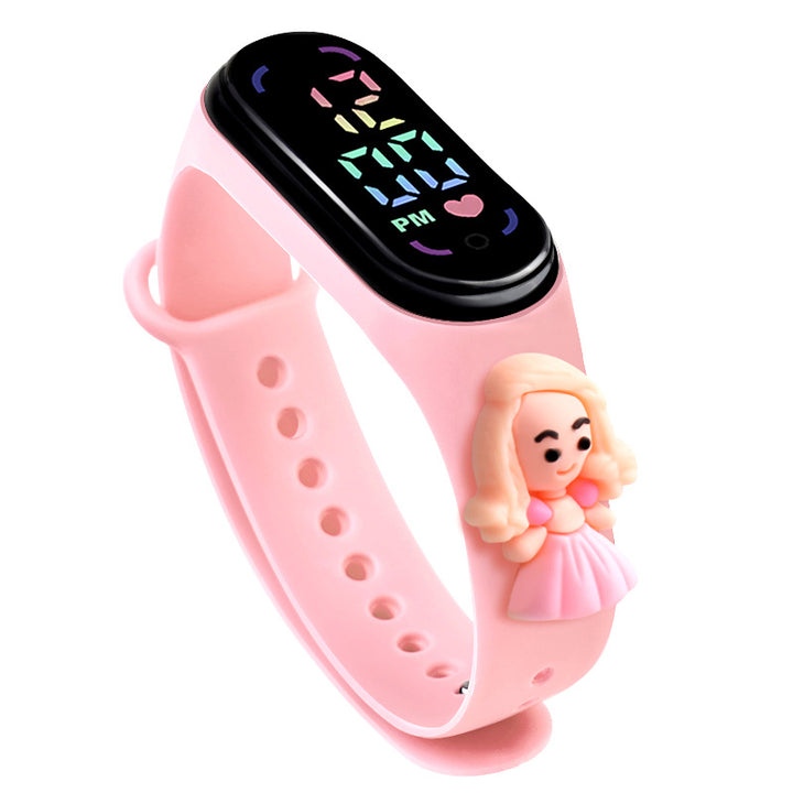Cartoon Anime Princess LED Doll Sports Watch for Kids